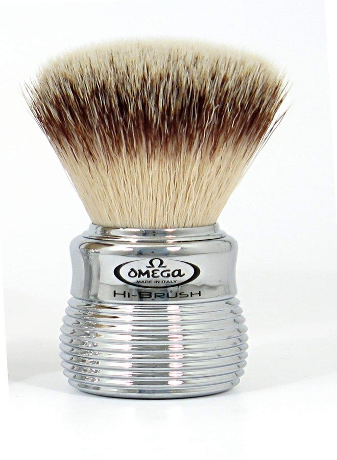 فرشاة حلاقة أوميغا مطلية بالكروم بألياف صناعية